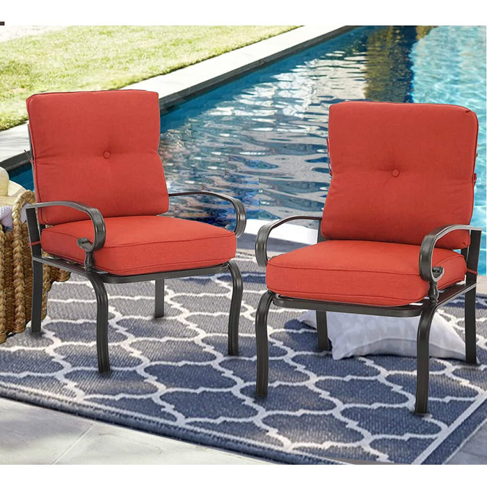 Charlton Home® Abubakarr Patio Chair with Cushions Wayfair